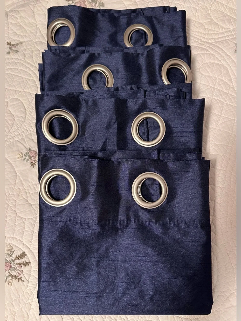 4 Panels Navy Blue Curtains